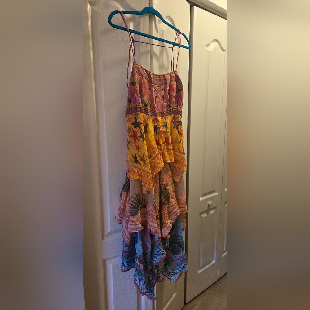 Farm Rio Mixed Scarfs midi dress